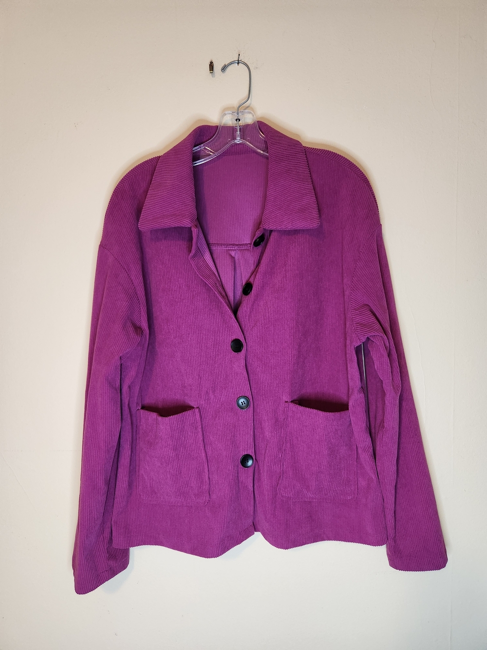 Women's Purple Corduroy Button-Up Jacket